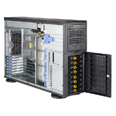 Supermicro Tower / 4U Rackmountable Server AMD EPYC AS -4023S-TRT ANgle
