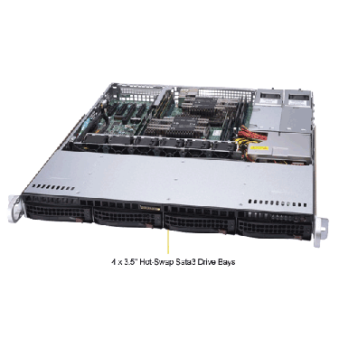 Supermicro 1U Rackmount Server SYS-6019P-MTR-TopAngle