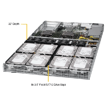 Supermicro 1U Rackmount Server SYS-6019P-WT8-TopAngle