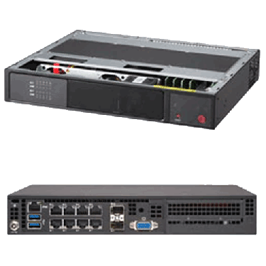 Supermicro Mini-1U Embedded SuperServer SYS-E300-9A-4CN10P - Angle