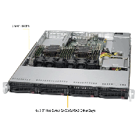 Supermicro 1U Rackmount Server SYS-6019P-WT-TopAngle