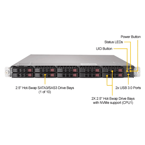 Supermicro 1U Rackmount Server SYS-1029U-TRT Scalable Processors NVME